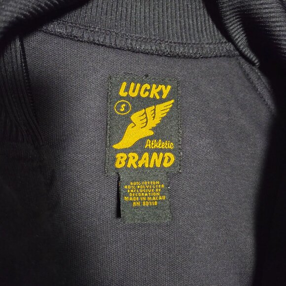 Lucky Brand Black Bomber Athletic Jacket Men's Small Full Zip Pre-owned - Picture 3 of 6